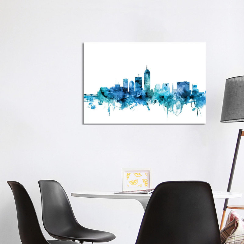 Indianapolis, Indiana Skyline by Michael Tompsett - Wrapped Canvas Gallery-Wrapped Canvas Giclée