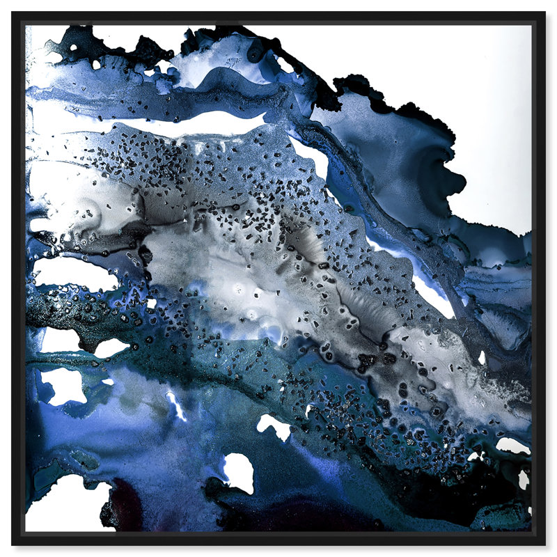«Glitter Navy» par Oliver Gal, reproduction d'art graphique sur toile, Toile avec cadre noir, H 20 po x l 20 po x 1,5 po
