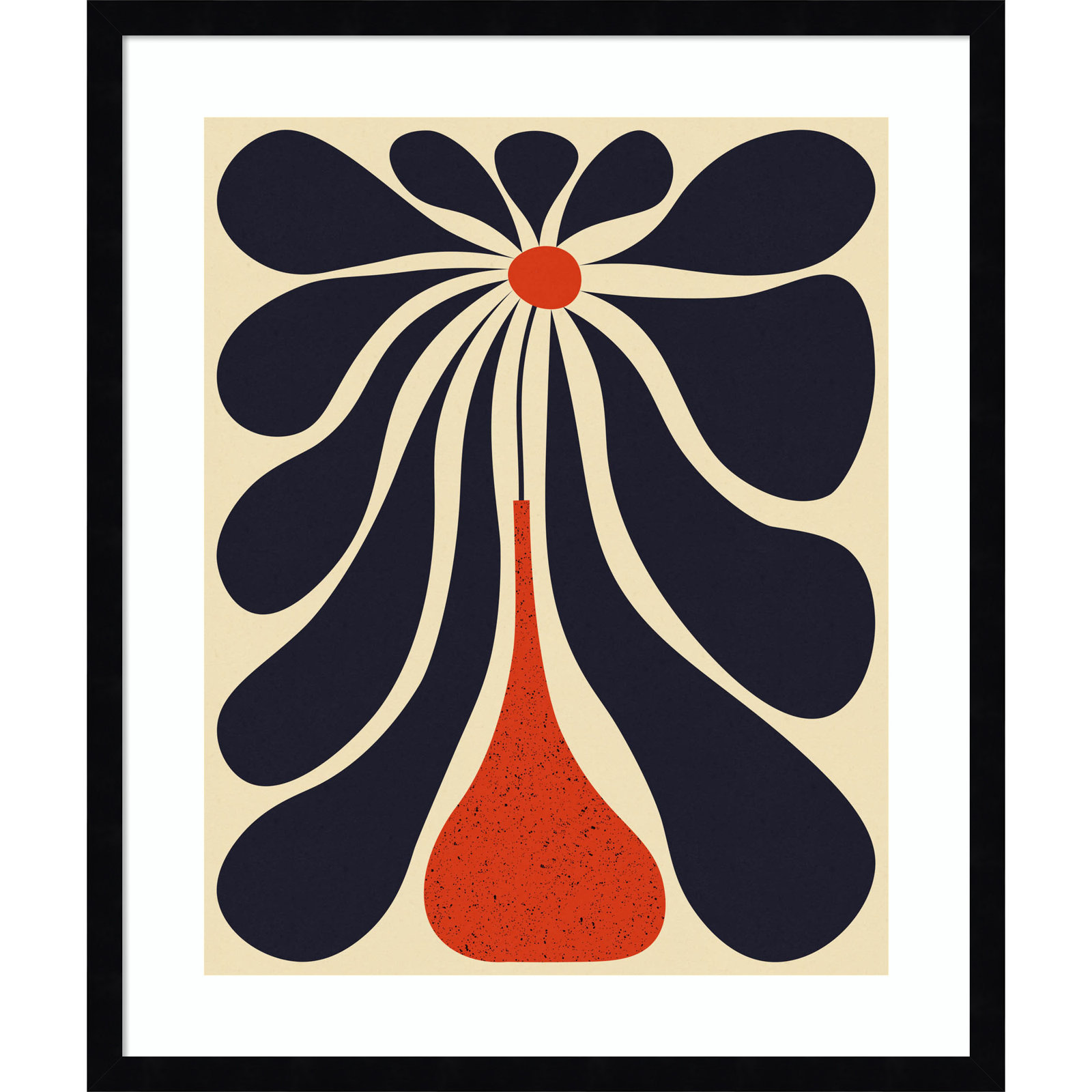 Lazy Flower Print by Alisa Galitsyna, Black Framed, 25" H x 21" W