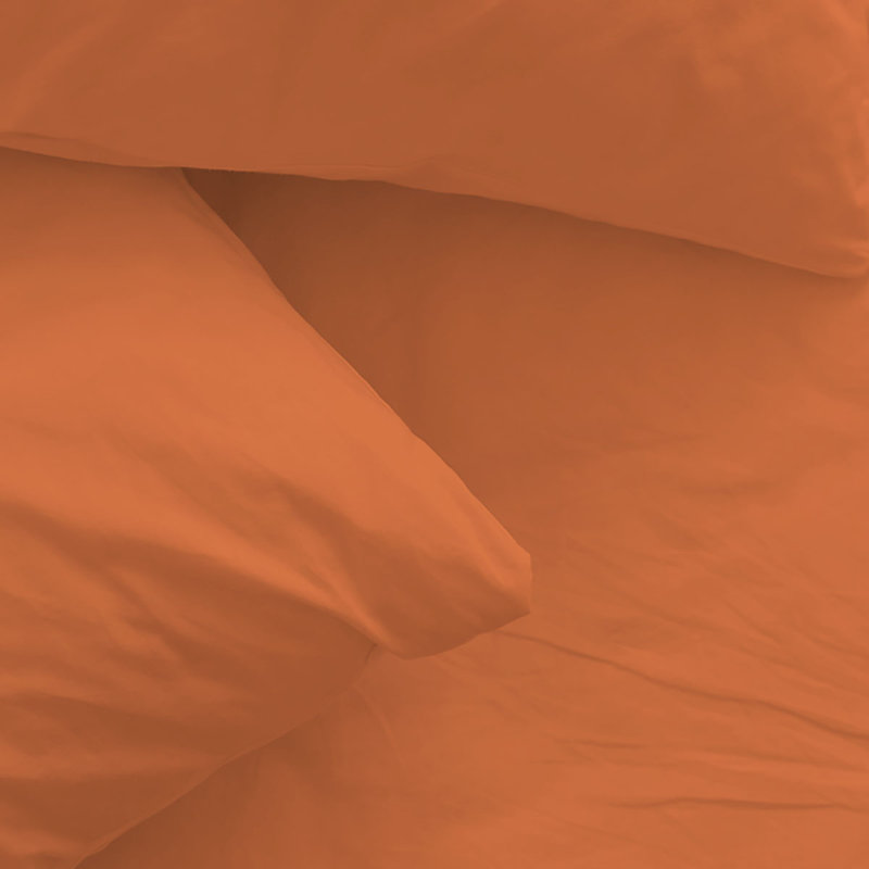 Ensemble de draps en rayonne de bambou 6 pièces , Ensemble de draps pour lit simple + un drap-housse, Rose corail