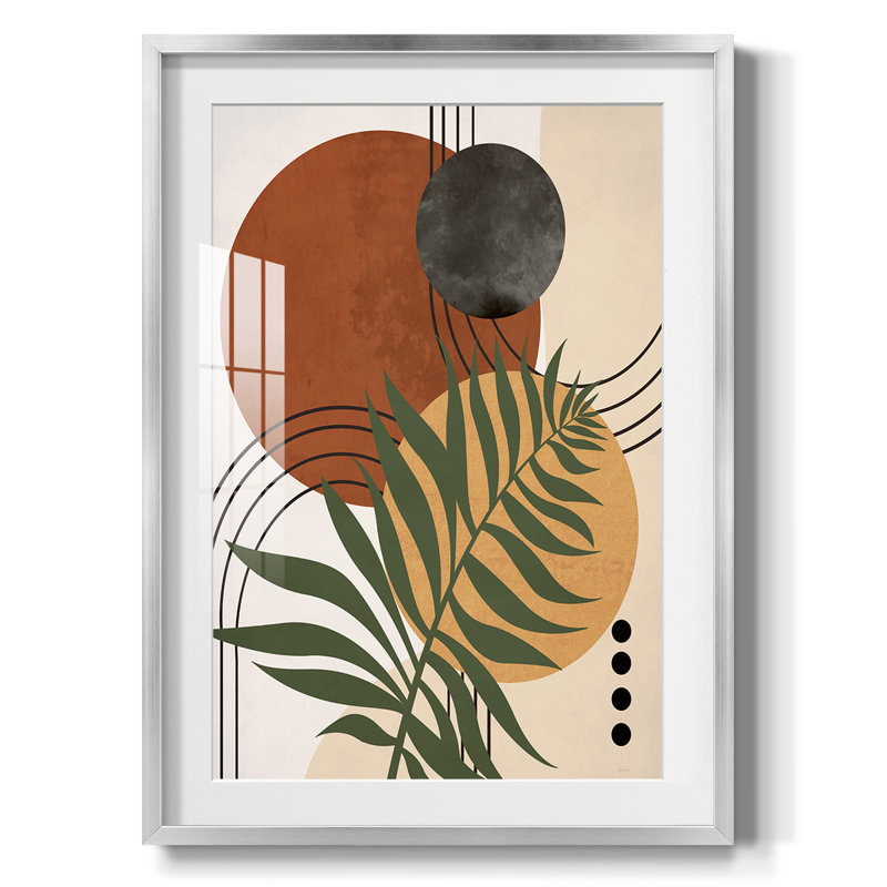 Contemporary Palm I - Impression encadrée, 28.5" H x 20.5" W, Argent argent