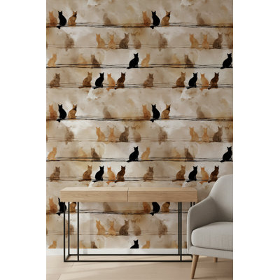 Murale de chats abstraits et artistiques