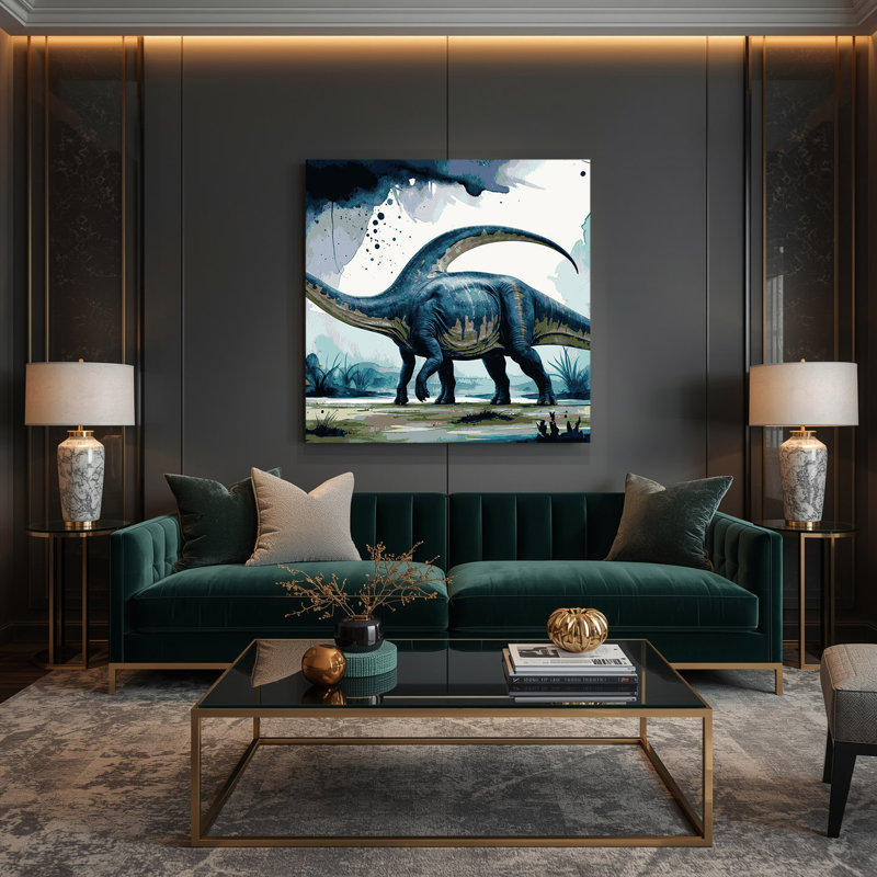 Art mural sur toile bleu, H 12 po x l 12 po