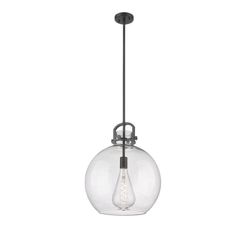 Luminaire suspendu à 1 tige Sligo, Grainé, H 19,5 po x l 16 po x P 16 po, Noir mat