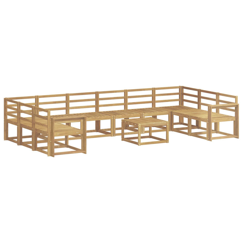 Outdoor Sofa Set 11 pcs Solid Acacia Wood Seating Garden Sectional