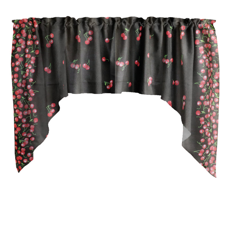 Cotton Blend Floral Swag Window Valance