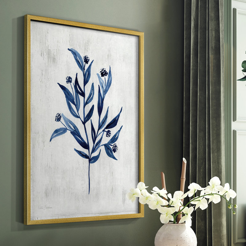 Wild Indigo III, reproduction encadrée - bois massif, Or, H 10 po x l 8 po
