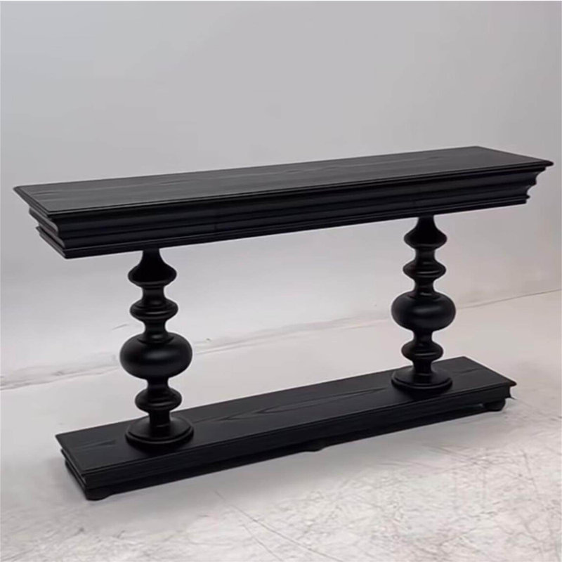 Console rétro en bois de style français, 35.4" H x 62.9" W x 11.8" D
