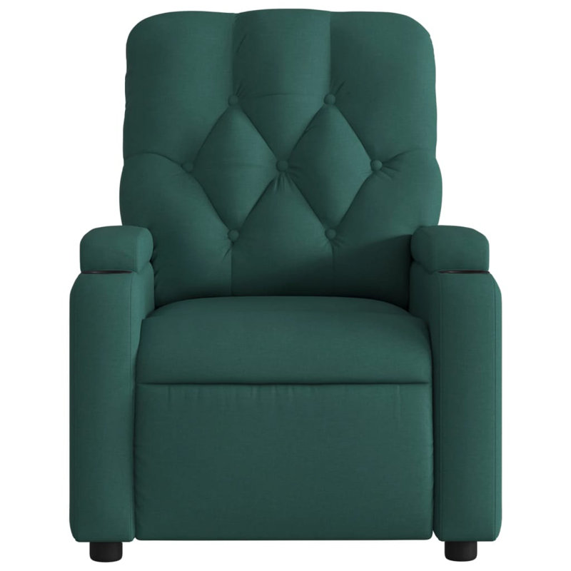 Upholstered Massage Chair, Dark Green Polyester