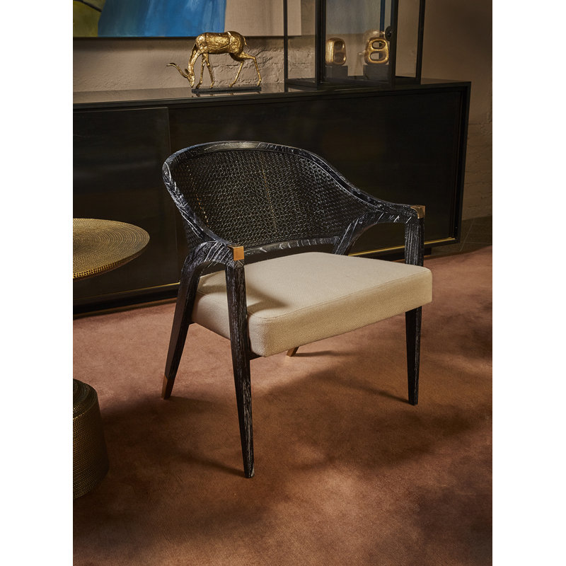 Edward Linen Armchair, Black