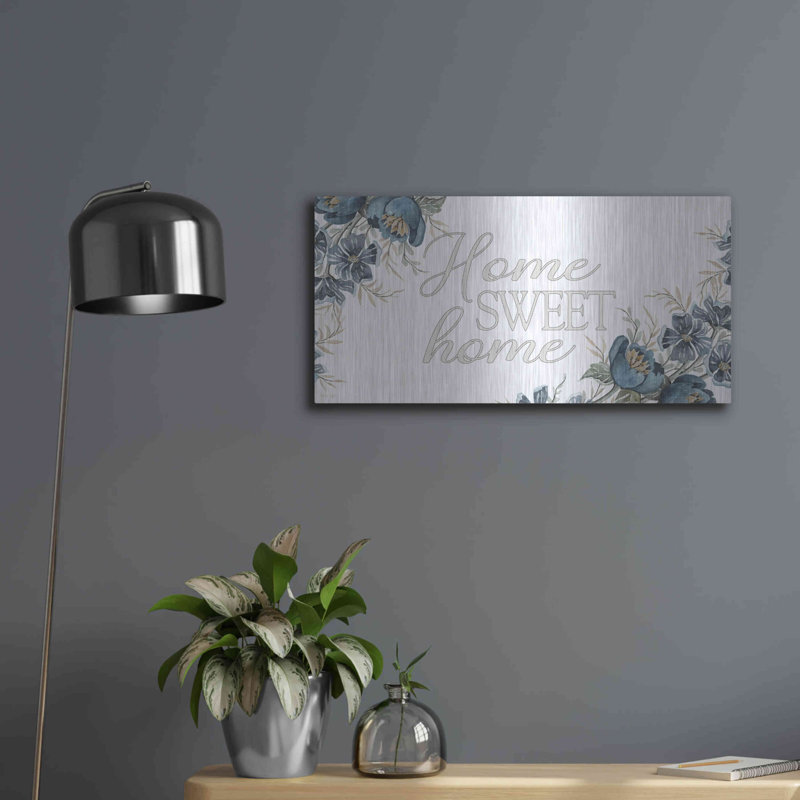 Lark Manor ™ «Home Sweet Home 2» par Cindy Jacobs, art mural en métal, H 12 po x l 24 po