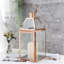 25cm High Stainless Steel Candle Lantern (Rose Gold)