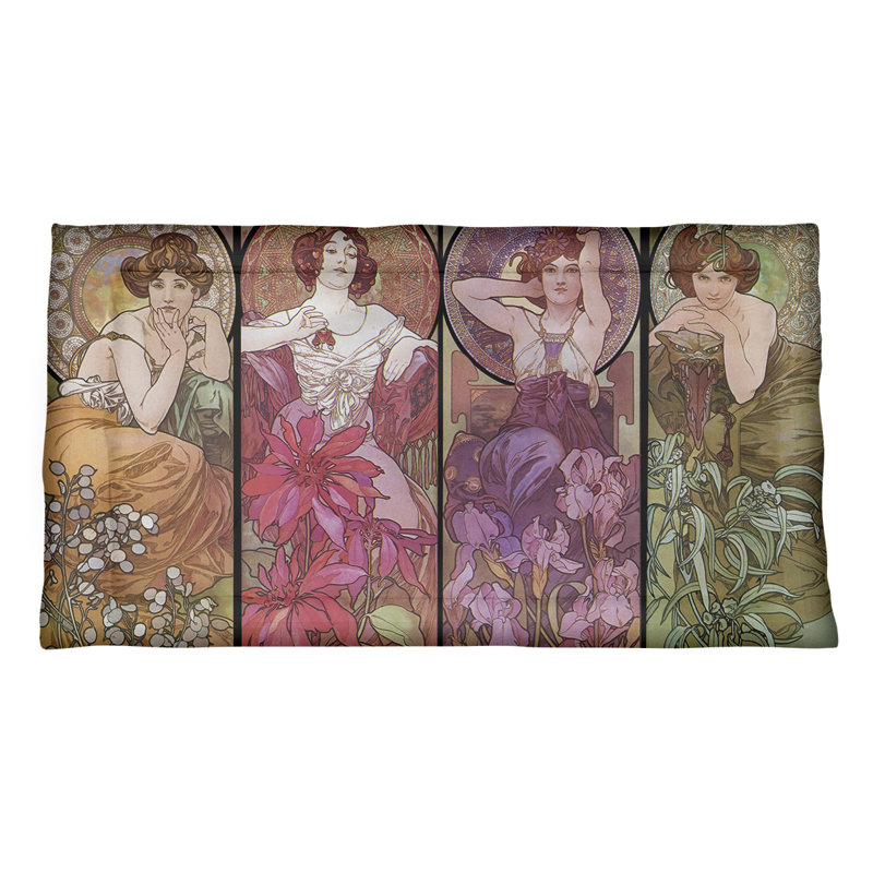 Taie décorative enveloppante Alphonse Mucha, Grand, Microfibre