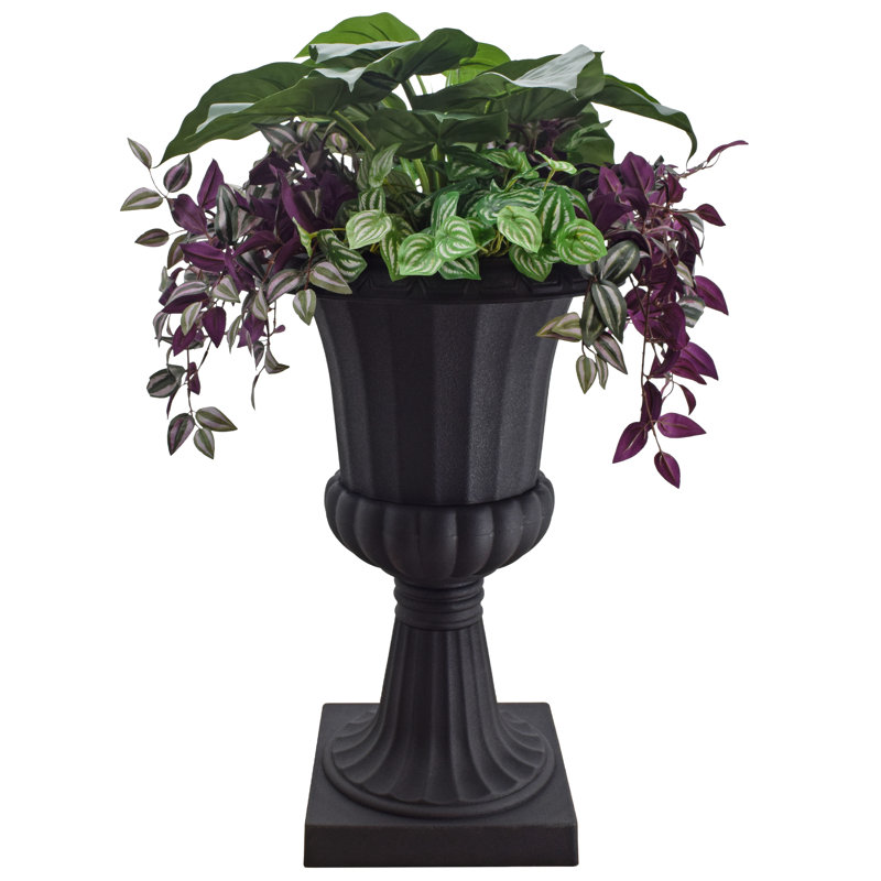 Pot de fleurs urne en plastique, H 36 po x l 21,5 po x P 21,5 po