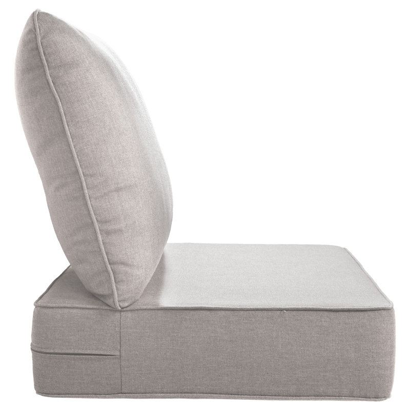 Allo 24"X22"X6" Patio Thick Cushions & Pillows Set - Deep Seat Indoor/Outdoor Water & Fade Resistant, 5, Beige