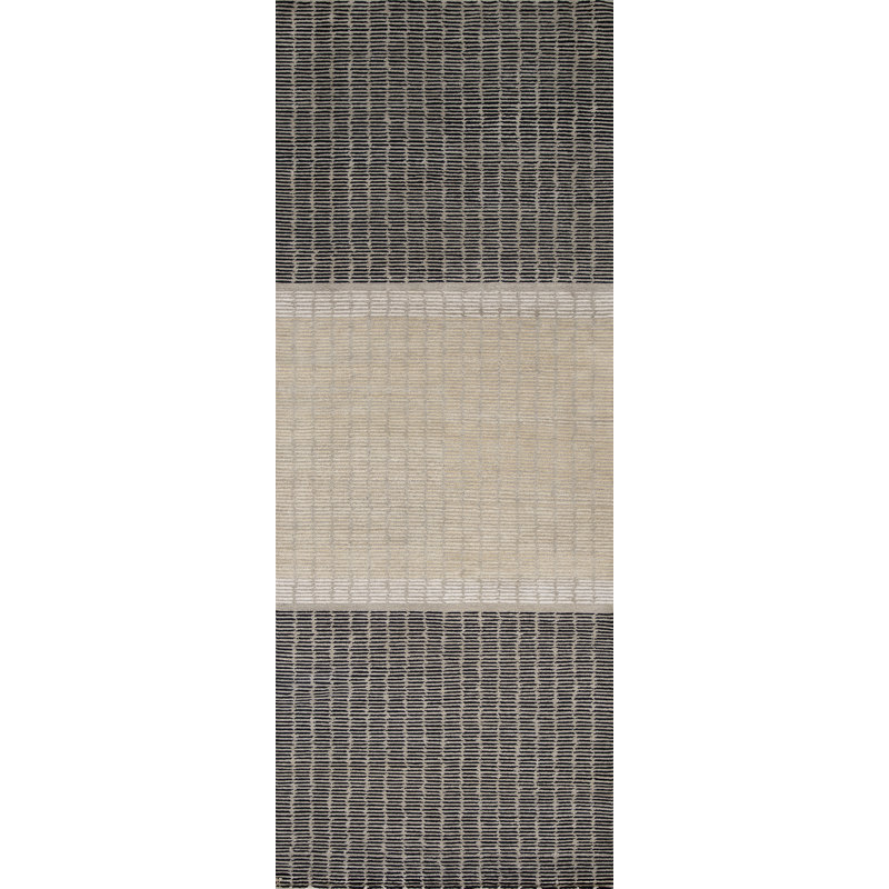 Mica Hand Knotted Striped Area Rug, Rectangle 4' x 6'