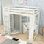 Lit mezzanine simple avec garde-robe intégrée, bureau, tablettes et station de charge-1048043628