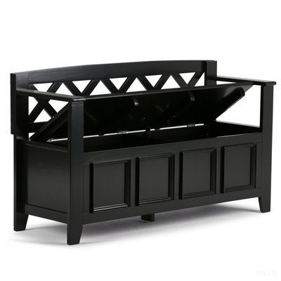 Banc de rangement en bois massif Amherst