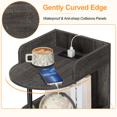 Three-Tier Side Table - Black