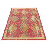 Distressed Homage Hand Knotted Wool Geometric Area Rug