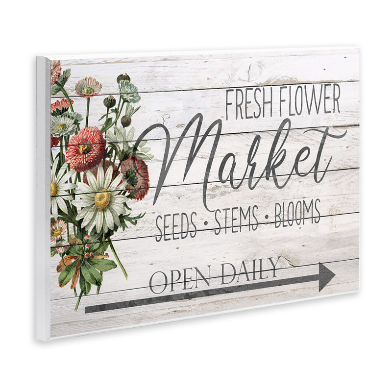Fresh Flower Market by Ann Bailey - Textual Art Print, 13" H x 19" W