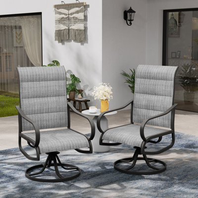Angeli Outdoor Padded Swivel Dining Armchair