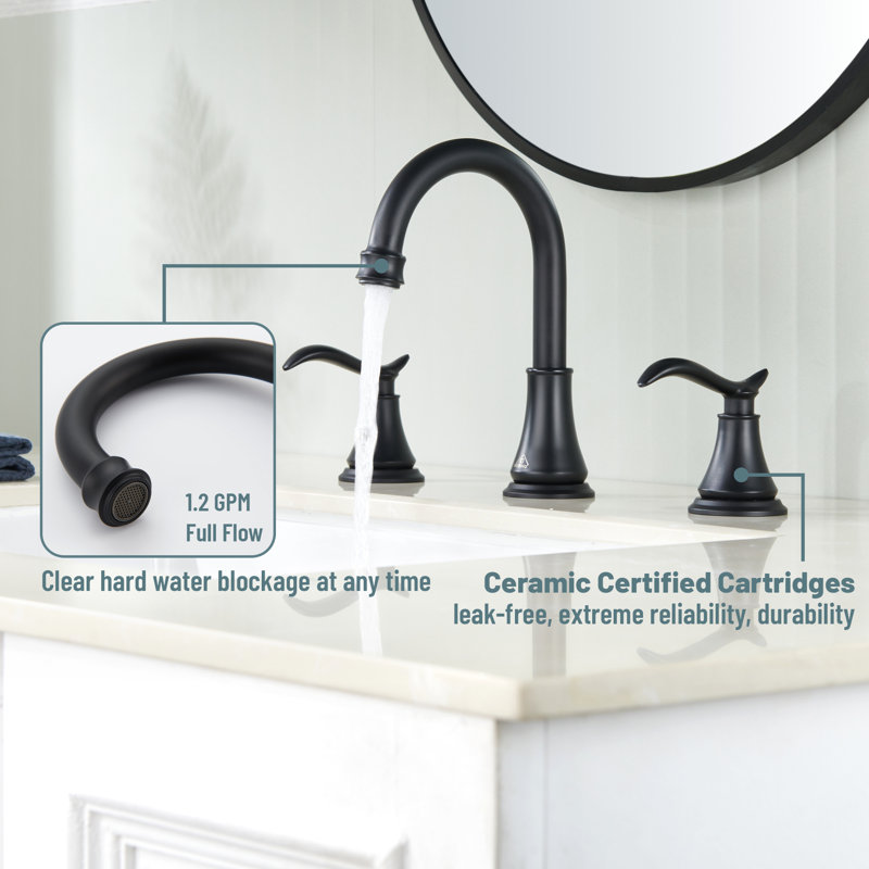 8-inch Widespread Faucet 2-handle Bathroom Faucet with Drain