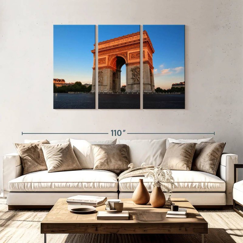 Arc de triomphe ensoleillé, H 48 po x l 74 po