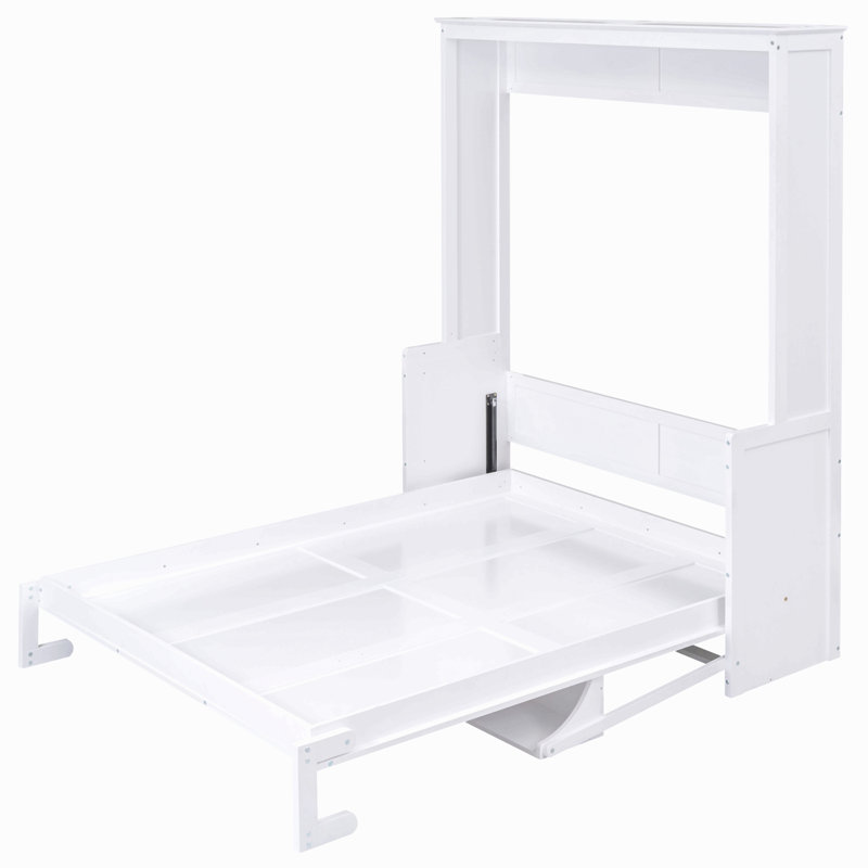 Grand lit escamotable avec tablette, Blanc