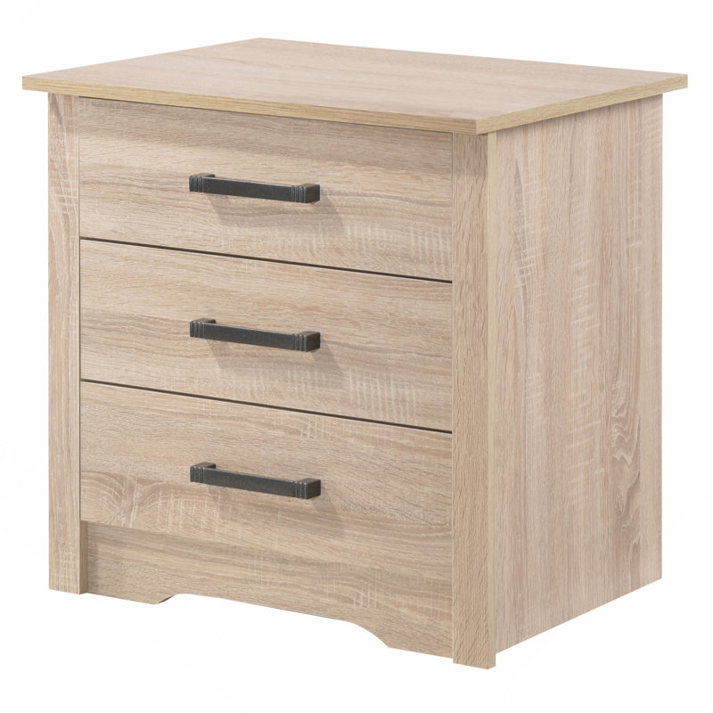 Sandle Wood Contemporary Nightstand, Natural