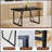 Industrial Rectangular MDF Black Dining Table for 4-6 People, 1.5 Inch Thick Top with Sturdy Metal Legs, Perfect for Work, Kitchen, and Dining-391868344
