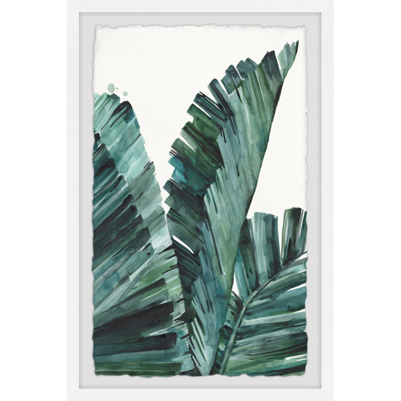 Palmera - Single Picture Frame Painting, 30 cm H x 20 cm W, Green/White