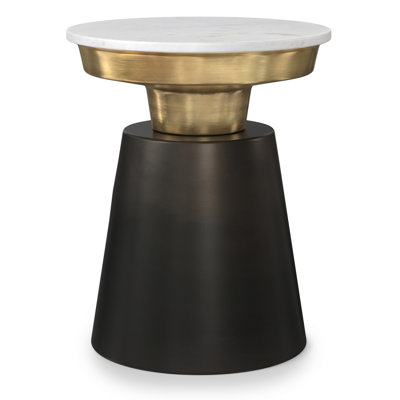 20" Black Metal Round End Table