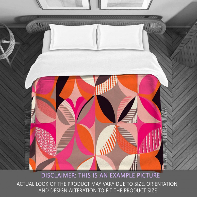 Funky Bedding, Twin Comforter, Orange/Pink Abstract