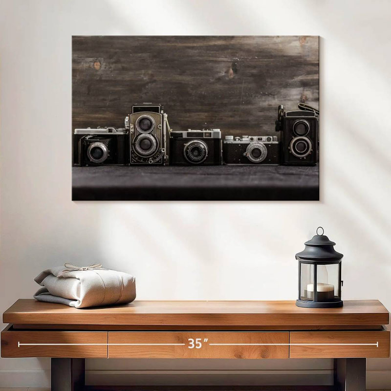 Collection d'appareils photo vintage Senne, H 16 po x l 24 po