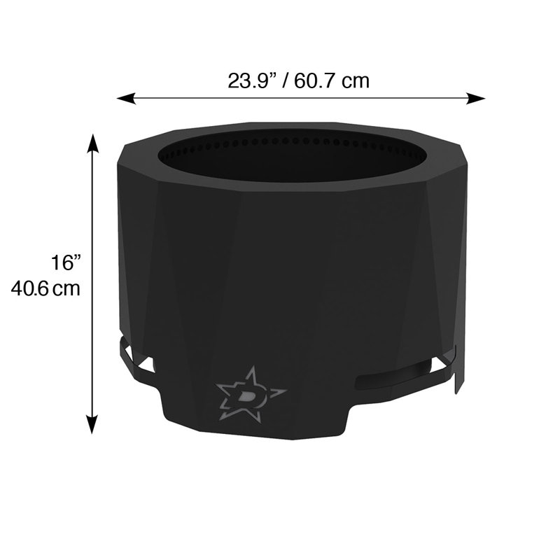 Round Steel Smokeless Fire Pit, Dallas Stars