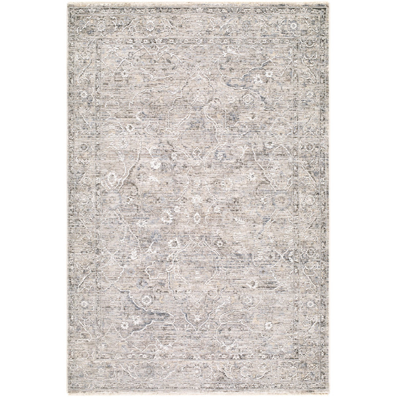Tapis tissé à la machine Brynner, Rectangle 5 pi x 7 pi 5 po, Bleu / noir / beige / gris / crème