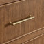 Meuble-lavabo double mural Isola WM 72 po, fini noyer grillé, comptoir en quartz blanc, lavabos carrés encastrés (1 trou), garniture en bronze satiné-134531635-134531637
