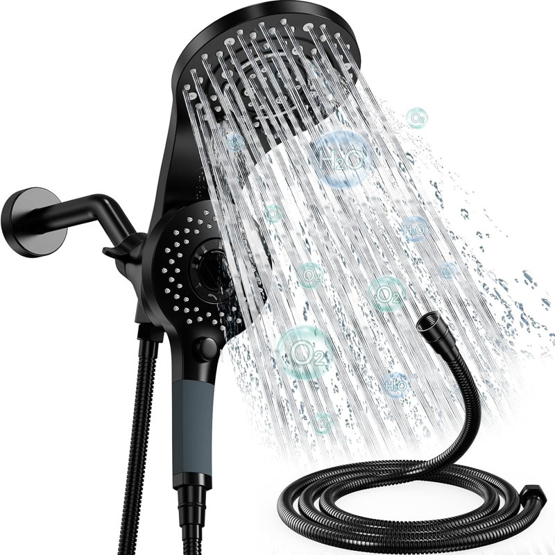 Pomme de douche double combinée, Noir