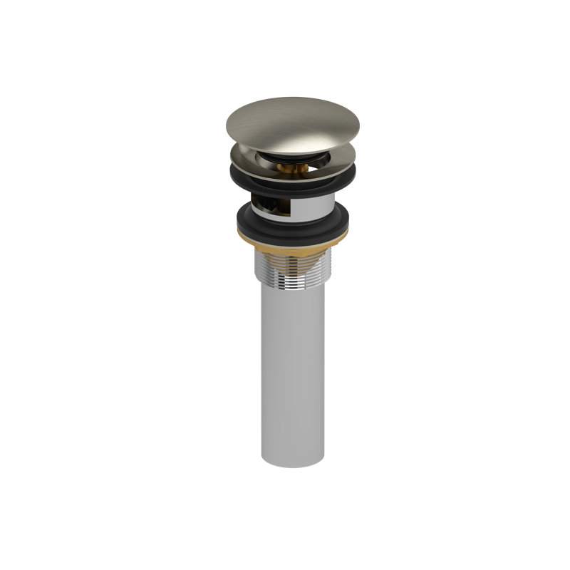 Push Drain with Overflow, Brushed Nickel