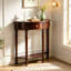 Console demi-lune de 60 cm (23,6 po), table d'entrée semi-circulaire avec tiroir et tablette ouverte, table d'appoint traditionnelle pour couloir, entrée ou salon
