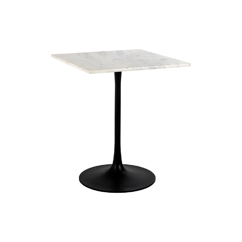 Bar Table Square Marble Dining Table, White