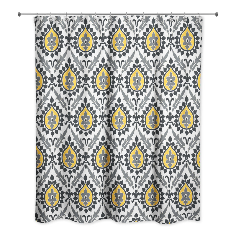 Rideau de douche simple Hamon, Noir / Gris