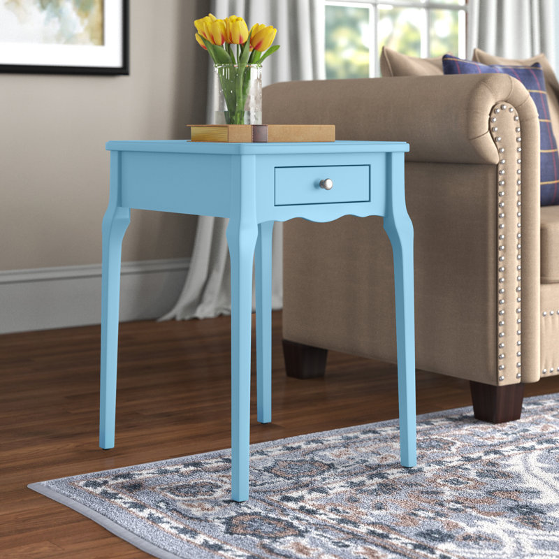 Table de bout avec rangement Pinckney , Bleu héritage