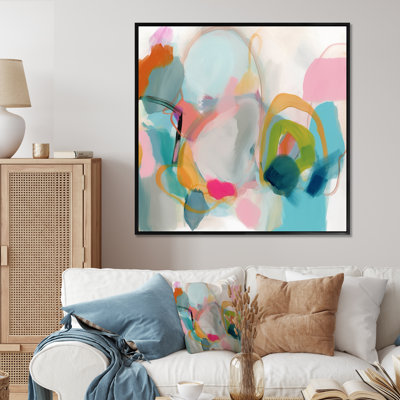 Pink Blue Minimalims Fludity V - Abstract Minimalism Wall Art