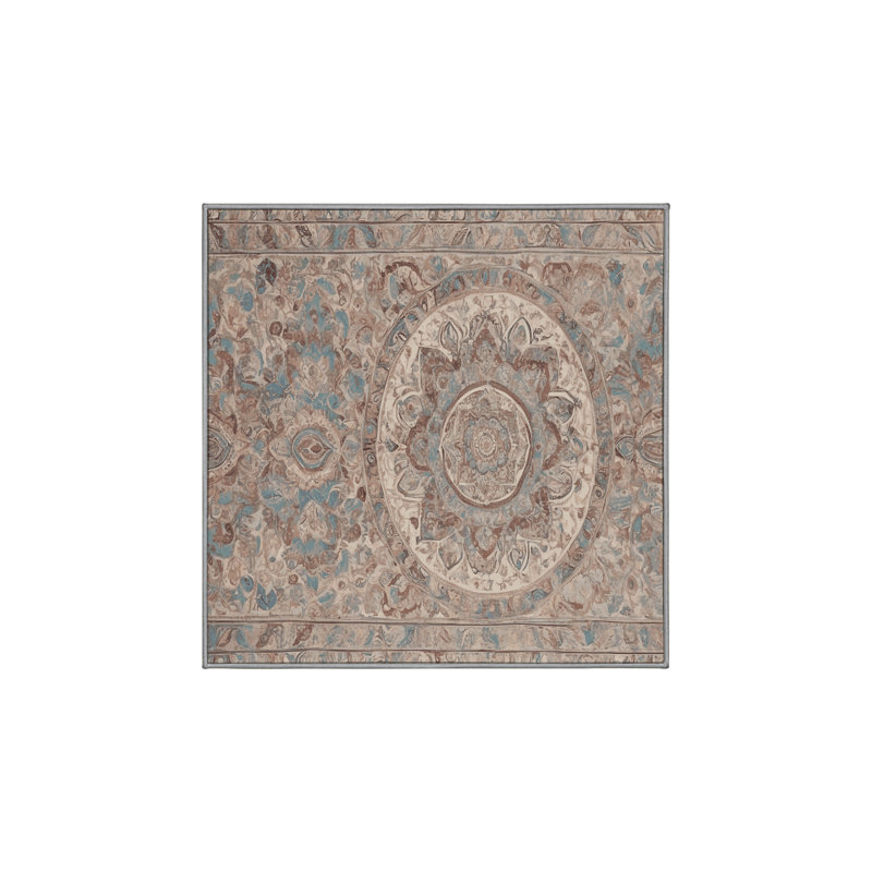Tapis gris lavable à la machine GSIX03714, Carré 6 pi