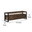 Console média Flint, 3 tiroirs, 2 tablettes, bois brun foncé, 64 pouces