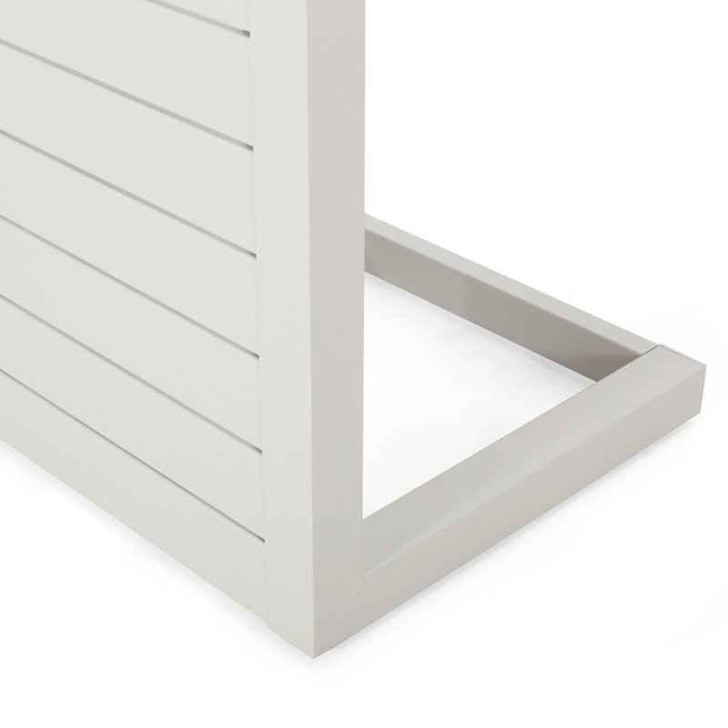 CAPE CORAL ALU C-SHAPED TABLE GREY, White