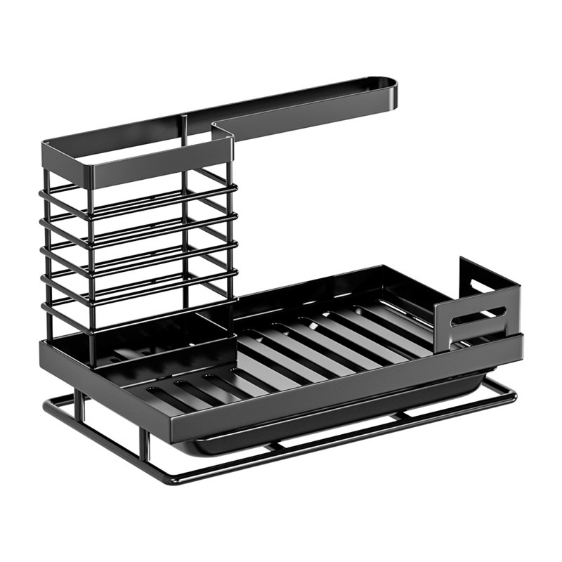 Multifunctional Kitchen Sink Organizer Caddy - Draining Rack For Sponges, Brushes, Towels