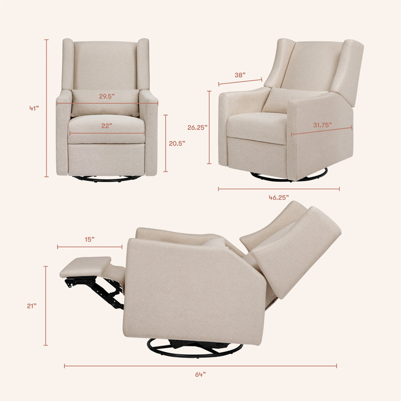 Kiwi Electronic Swivel Reclining Glider, Performance Beach Eco-Weave